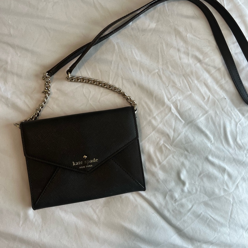 Kate Spade-  Chain crossbody wallet, black